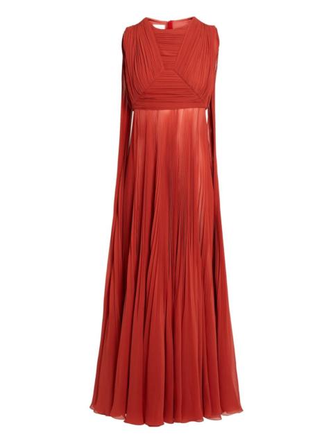 GIAMBATTISTA VALLI pleated silk maxi dress