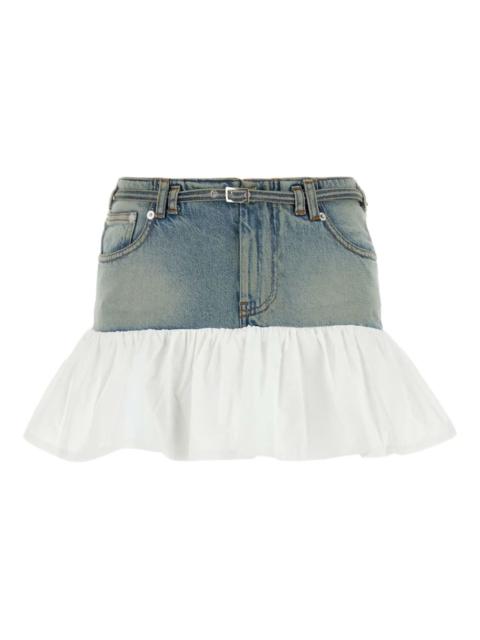 gimaguas Nena denim ruffled mini skirt