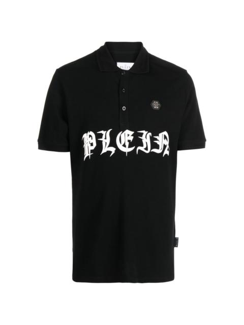 logo-print short-sleeved polo shirt