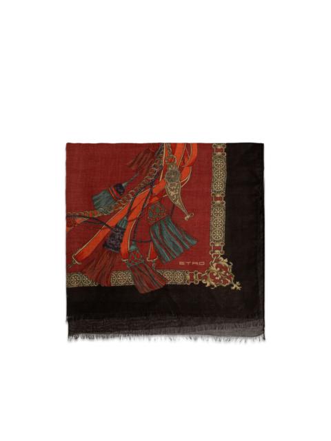 Etro graphic-print frayed scarf