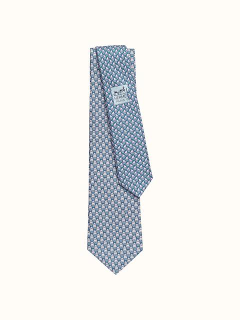 Hermès Tie 7 Les Dents d'Hermes Twillbi tie