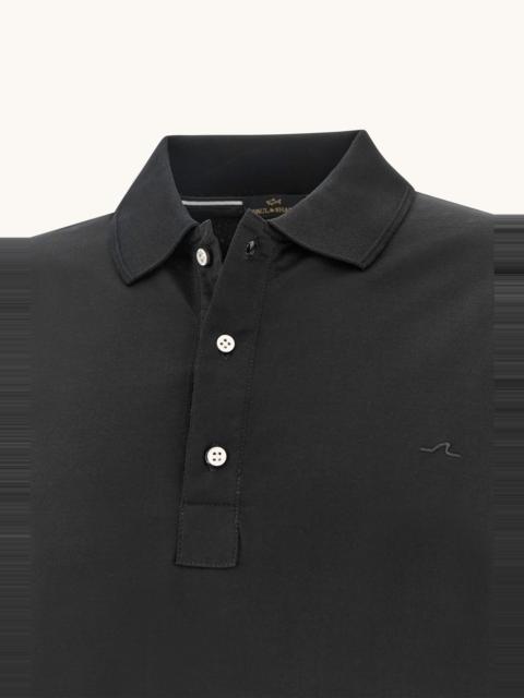Paul & Shark DOUBLE MERCERISED COTTON JERSEY POLO SHIRT WITH SHARK FIN EMBROIDERY