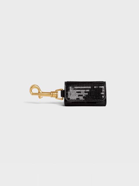 CELINE Dog Bags Holder in Sequins and Calfskin