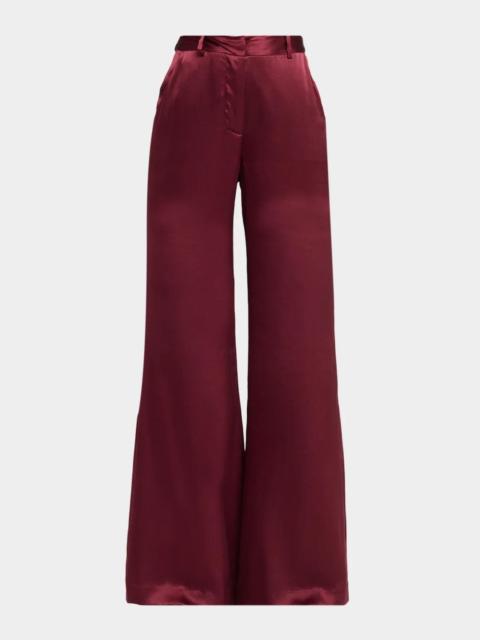 L'AGENCE Pilar Wide-Leg Silk Pants