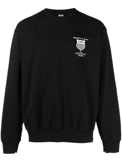 Sporty & Rich logo-print crew-neck sweatshirt