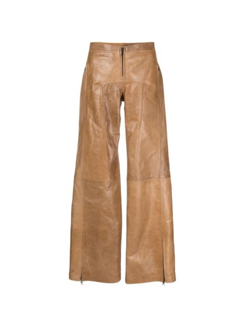 KNWLS leather flared trousers