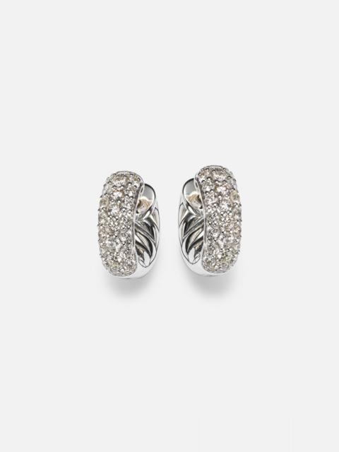 DAVID YURMAN DY Mercer® Micro sterling silver hoop earrings with diamonds