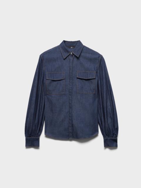 7 For All Mankind LONG SLEEVE REGULAR SHIRT in Denim Abyss