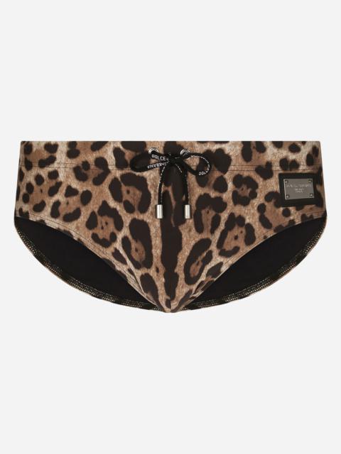【送料&関税込】Dolce & Gabbana Animal Print Briefs Dolce & Gabbana leopard-print high-waisted Briefs | Brown