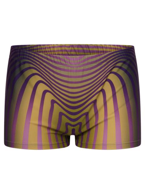 Jean Paul Gaultier Morphing Print Swim Shorts in Green/purple
