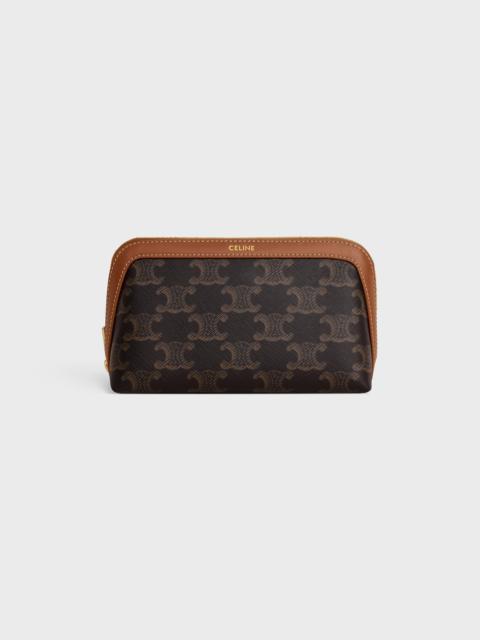 CELINE COSMETIC LIPSTICK POUCH IN TRIOMPHE CANVAS AND CALFSKIN