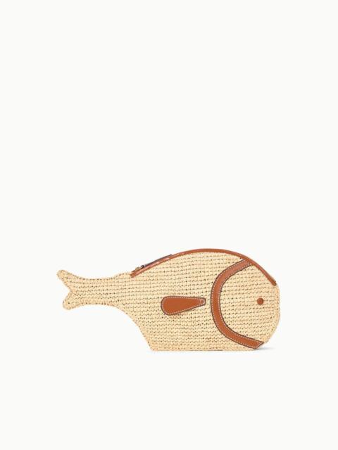 STAUD STAUD PESCE RAFFIA CLUTCH NATURAL TAN