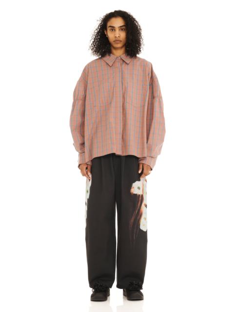 Collina Strada MAUVE PLAID CHASON SCRUNCH SHIRT