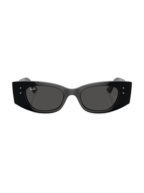 Ray-Ban Women's RB4427 Kat 49MM Rectangular Sunglasses - Black Dark Grey