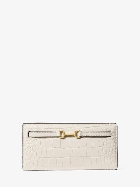 MICHAEL KORS Carson Large Crocodile Embossed Wallet