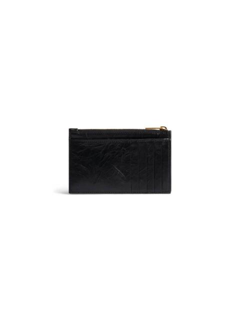 Women's Crush Long Coin And Card Holder Quilted in Black