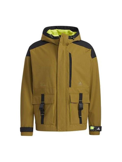 adidas Men's Th Woven Bagjk Hooded Jacket Brown GP0989