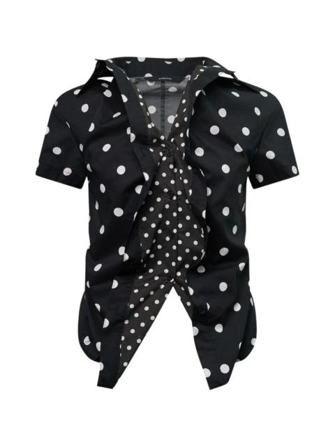 pushBUTTON polka-dot ruffled shirt
