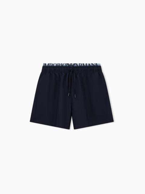 EMPORIO ARMANI ASV SWIM SHORTS WITH LOGO WAISTBAND