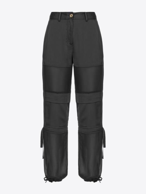 SATIN AND GEORGETTE CARGO TROUSERS