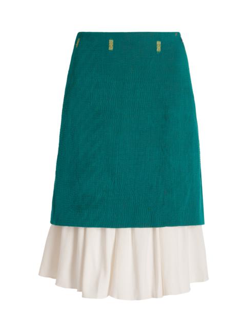 Triumph Layered Cotton And Silk Skirt green