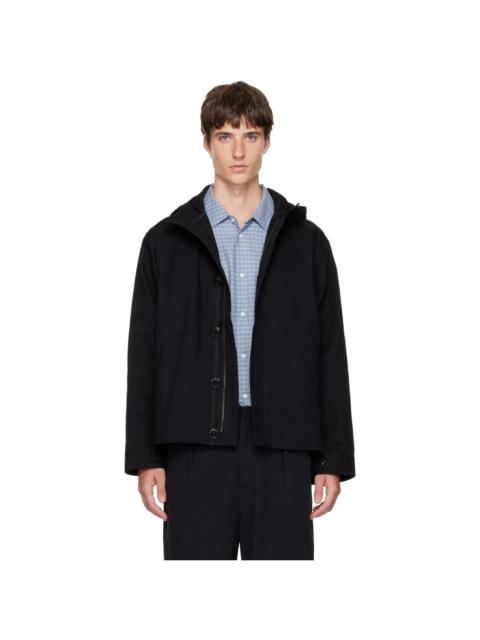 Palmes Black Herringbone Hooded Jacket