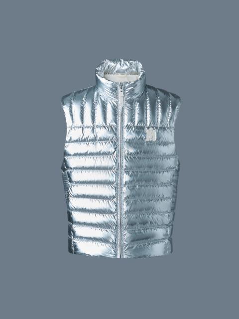 MACKAGE TITUS-M Metallic perpendicular channel quilt down vest