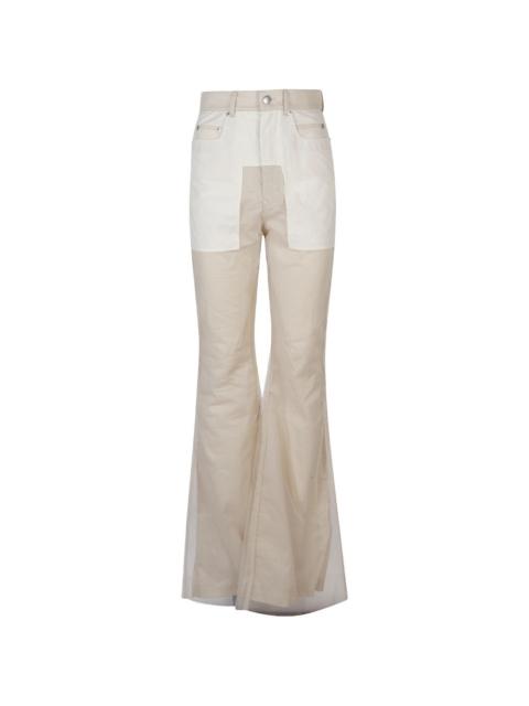 Rick Owens panelled flared trousers