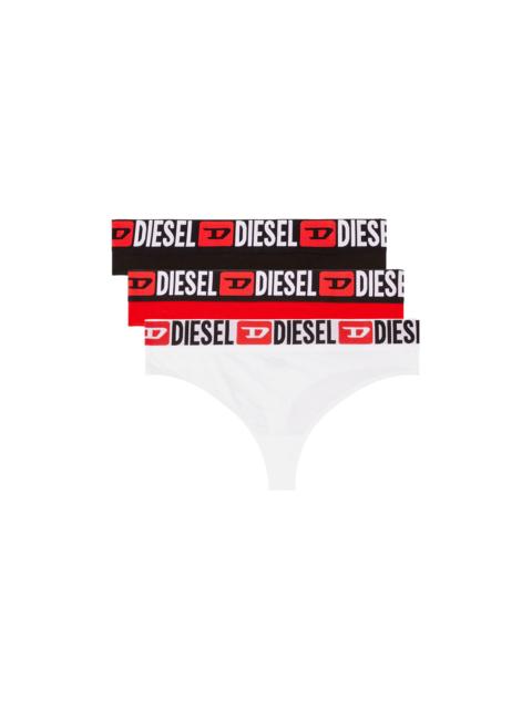 Diesel 3-PACK THONGS WITH LOGO WAIST
