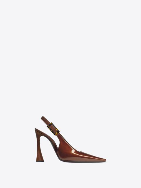 SAINT LAURENT dune slingback pumps in patent leather