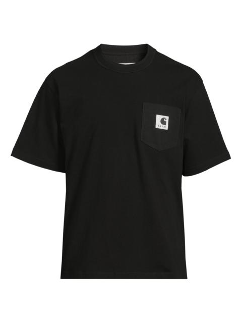 sacai Men's Sacai x Carhartt WIP Patch Pocket Cotton T-Shirt - Black