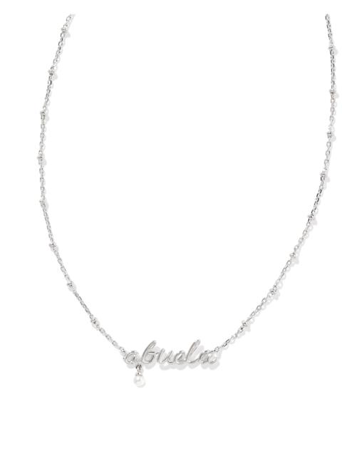 KENDRA SCOTT Abuela Script Pendant Necklace in Silver
