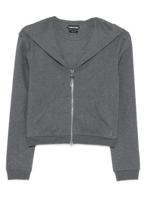 hooded zip-up hoodie