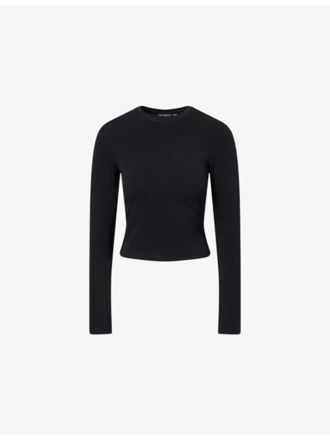 GOOD AMERICAN Long-Sleeve Super Stretch-Cotton Top