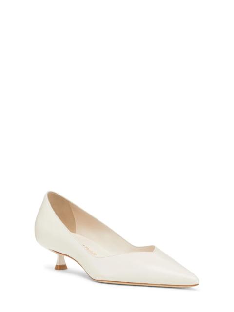 Stuart Weitzman Eva Kitten Heel Pointed Toe Pump