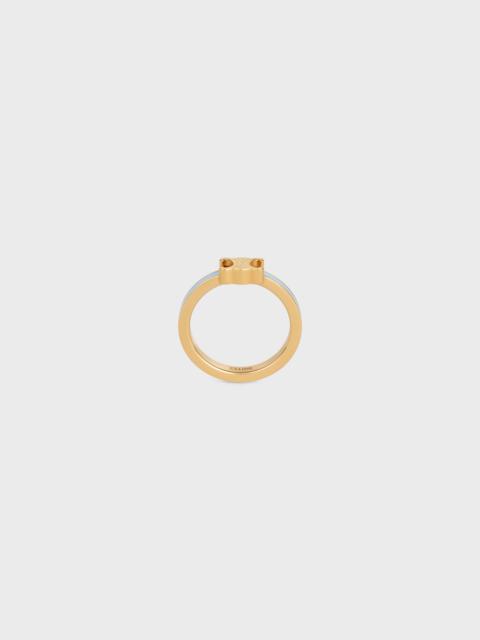 CELINE Triomphe Ring in Enamel and Brass with Gold Finish
