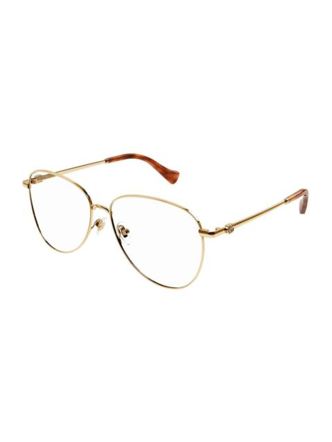 GUCCI Gucci GG1419S004 Gold-Tone Aviator Eyeglasses — Gold