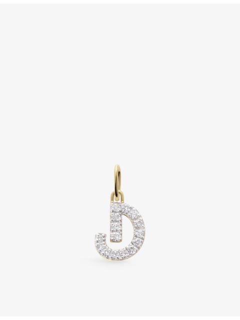 MONICA VINADER D Letter 14ct Yellow-Gold And Lab-Grown Diamond Charm
