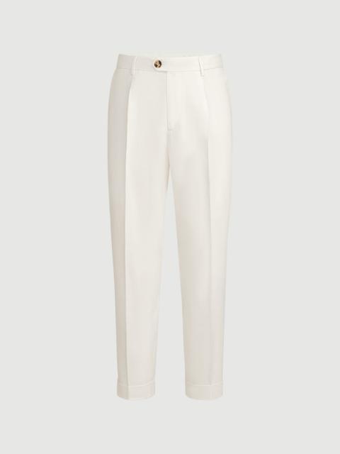 Brunello Cucinelli Garment-dyed trousers in twisted cotton gabardine with pleat