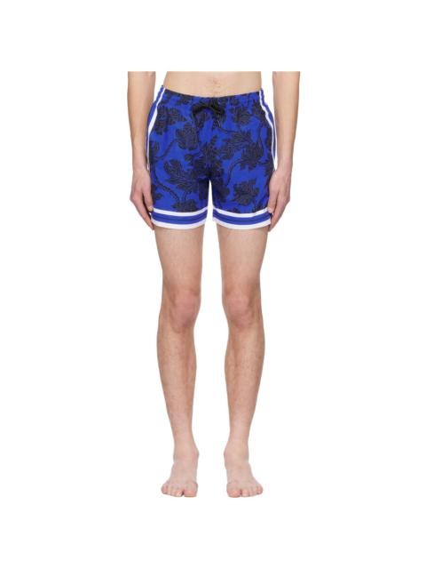 Dries Van Noten Blue Floral Swim Shorts