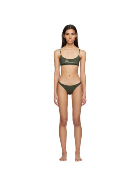 Blumarine Green Rhinestone Bikini