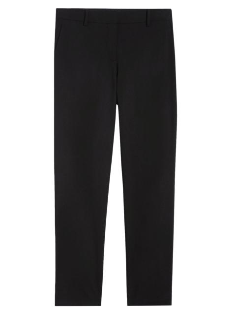 Theory Women's Treeca Good Wool Pleated Ankle-Crop Pants - Black