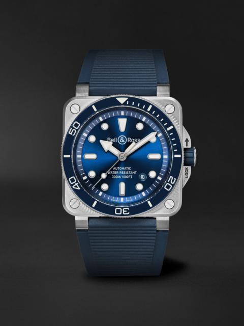 Bell & Ross BR-03 Diver Automatic Stainless Steel Watch, Ref. BR03A-D-BLU-ST/SRB Blue