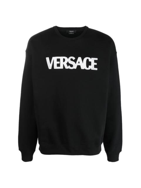 VERSACE mesh logo appliqué sweatshirt