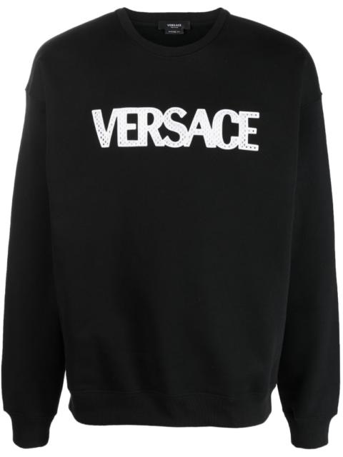 VERSACE 메쉬 로고 appliqué 스웨터