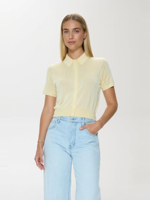 PISTOLA LUCCA SHORT SLEEVE POLO SWEATER - PALE YELLOW