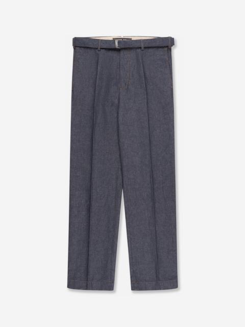 SLOWEAR Straight fit stretch cotton and linen trousers