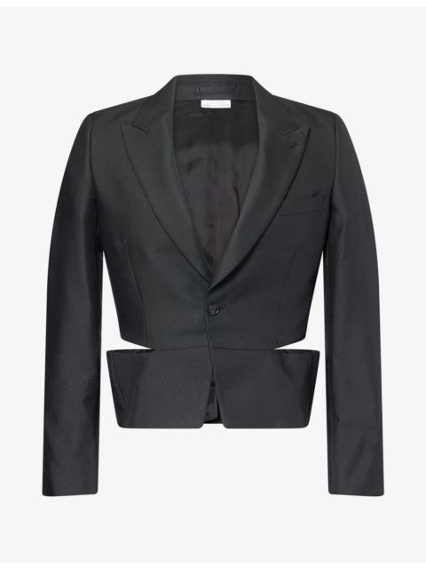 Comme des Garçons Homme Plus Cropped Split-Side Woven Blazer