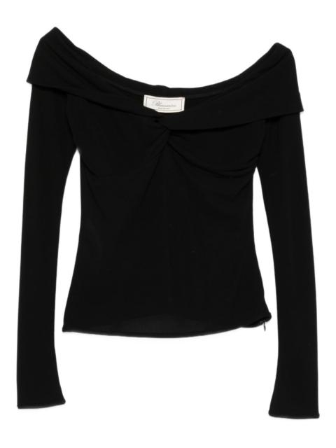 Blumarine off-shoulder twist-front top