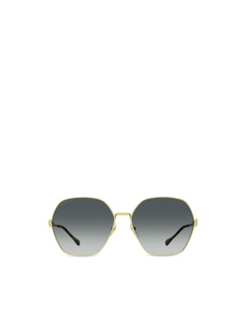 GUCCI Horsebit geometric-frame sunglasses
